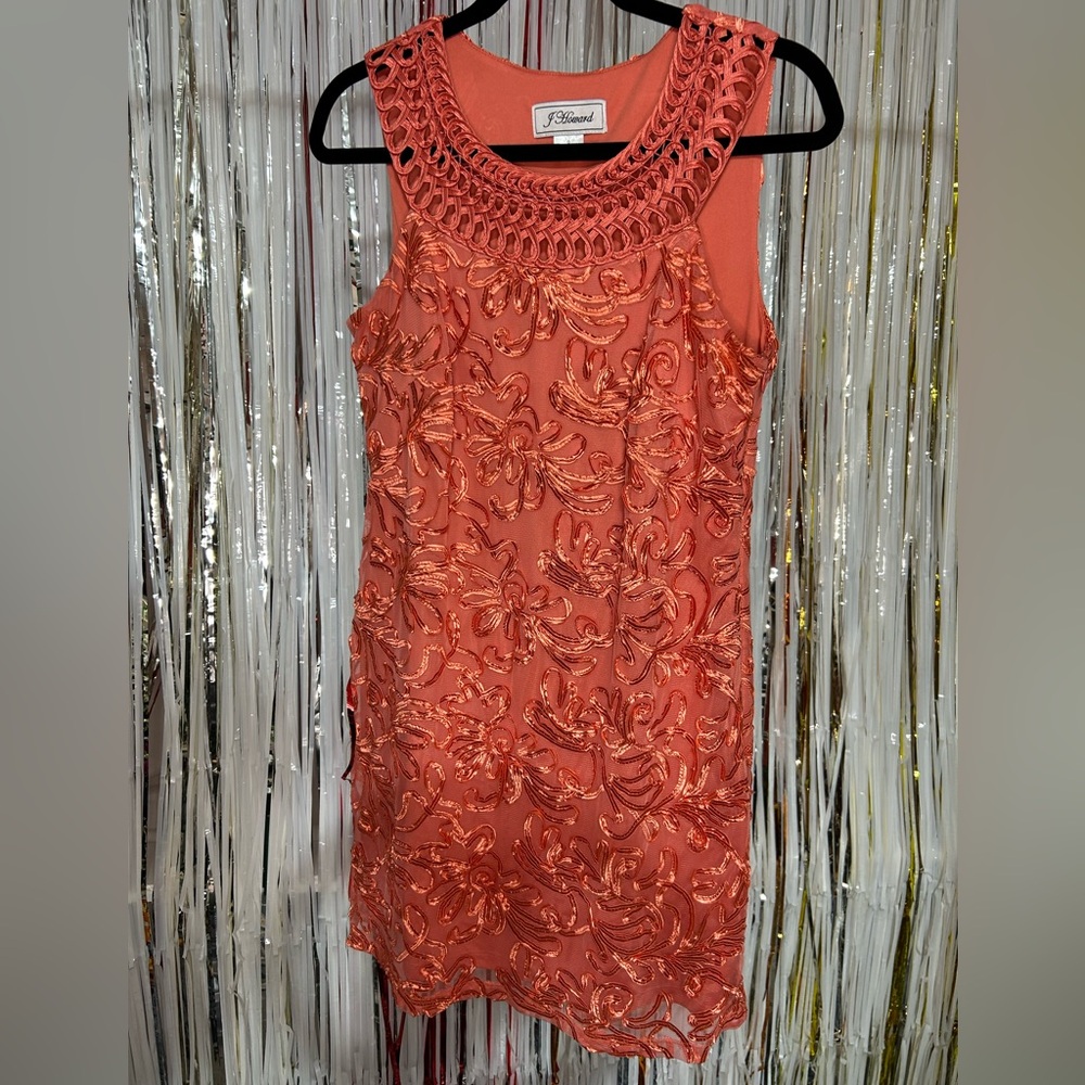 Elegant Salmon Sleeveless Dress